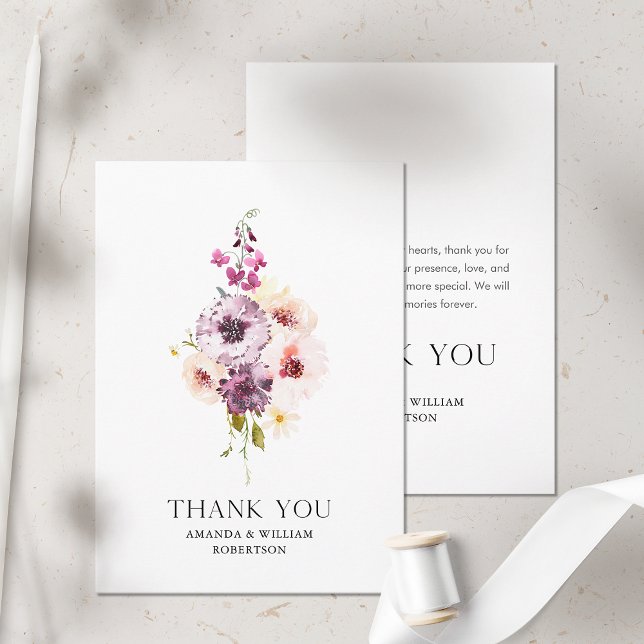 Elegant Thank You Wedding Card with Floral Design (Creator Uploaded)