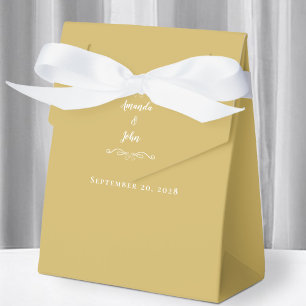 Elegant Thank You Wedding Couple Gold White Guest Favour Box