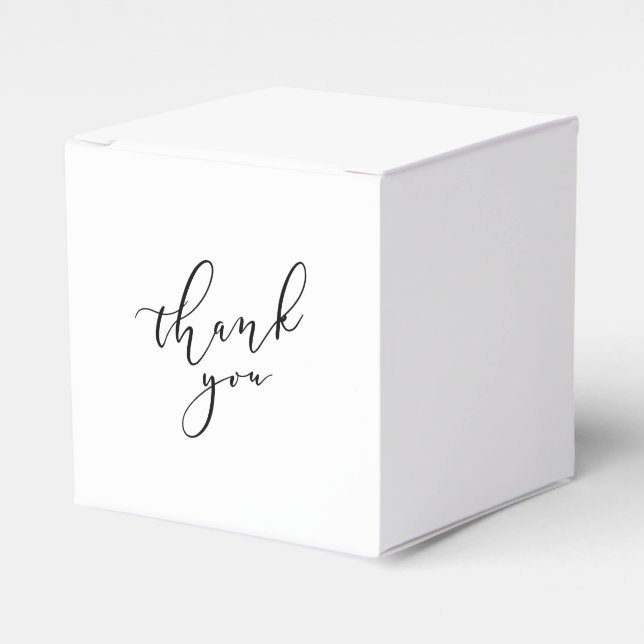 Elegant thank you wedding favour box (Front Side)