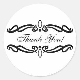 Elegant Thank You Wedding Round Stickers