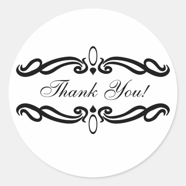 Elegant Thank You Wedding Round Stickers (Front)