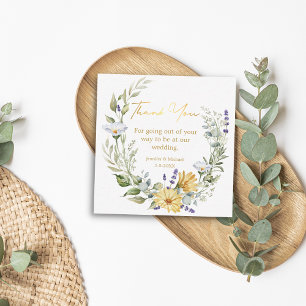 elegant thank you wildflowers stylish trendy gold card