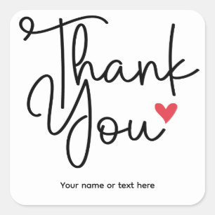 Elegant Thank You with heart Sticker