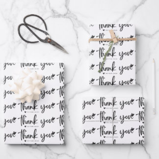 Elegant Thank You Wrapping PapeFlat Sheet Set of 3