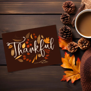 Elegant Thankful Fall & Thanksgiving Photo Card