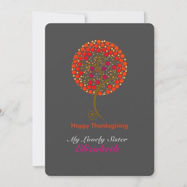 Elegant thankful tree Thanksgiving Invitation (Front)