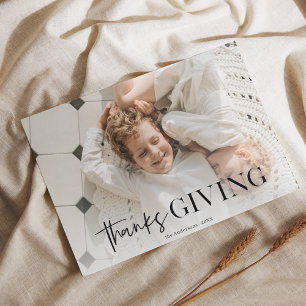 Elegant “Thanks Giving” Family Photo   Custom  Postcard