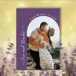 Elegant Thanks Script Mauve 2 Photo Arch Wedding  Thank You Card<br><div class="desc">Elegant, Minimalist Hand Lettered Arch 2 Photo Wedding Thank You Card in Mauve Purple colour. Stylish wedding thank you card template featuring one (arch shape) photo on the front and one photo on the back. With the text "Love and thanks" in a swirly hand lettered calligraphy or typography script font...</div>