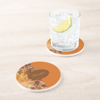 Elegant,Thanksgiving, Autumn Leaves,Rustic Coaster