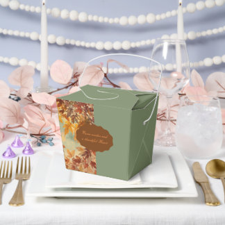 Elegant,Thanksgiving, Autumn Leaves,Rustic Favour Box