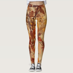 Elegant,Thanksgiving, Autumn Leaves,Rustic Leggings