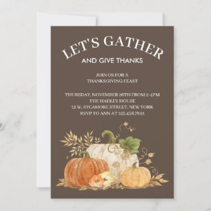 Elegant Thanksgiving Dinner Invitation