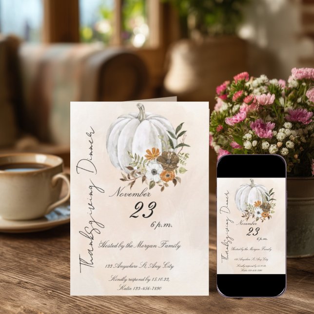 Elegant Thanksgiving Dinner Invitation (Creator Uploaded)