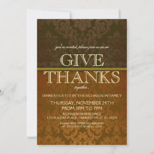 Elegant Thanksgiving Dinner Invitation