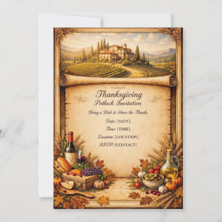 Elegant Thanksgiving Dinner Invitation Card