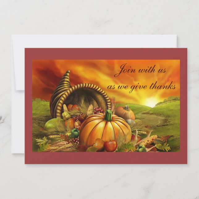 Elegant Thanksgiving Dinner Party Invitations (Front)