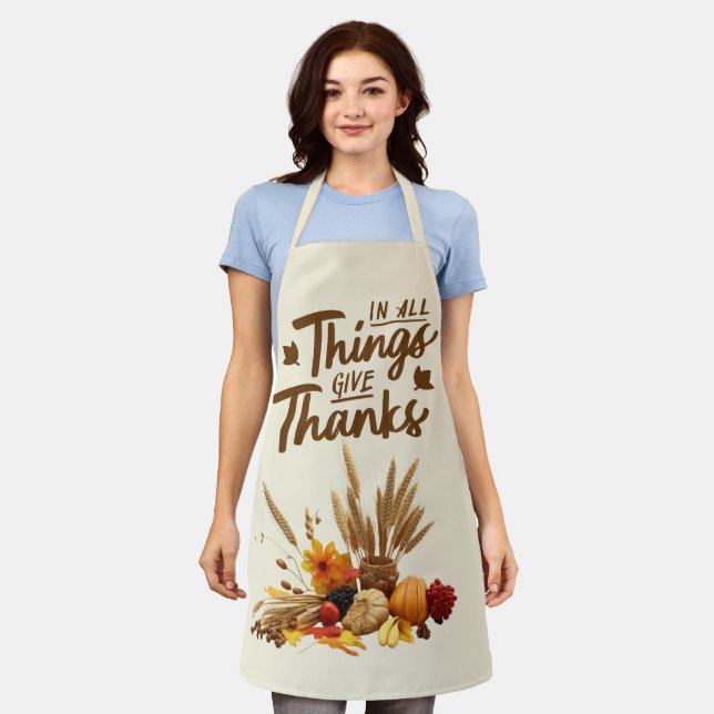 Elegant Thanksgiving Entertaining Apron (Worn)