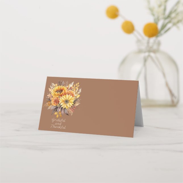 Elegant Thanksgiving Entertaining Place Card (Front)