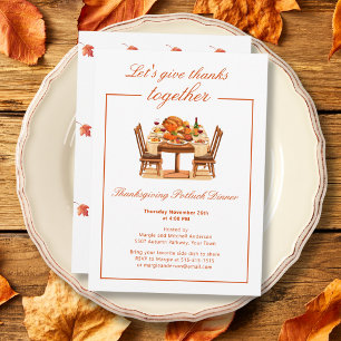 Elegant Thanksgiving Give Thanks Dinner Invitation