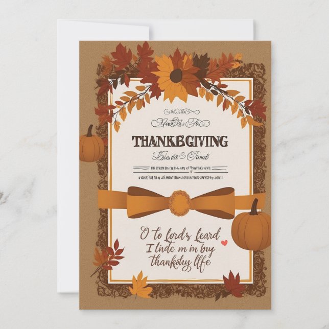 Elegant Thanksgiving Invitation Template (Front)