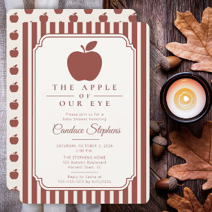 Elegant The Apple of Our Eye Baby Shower Invitation