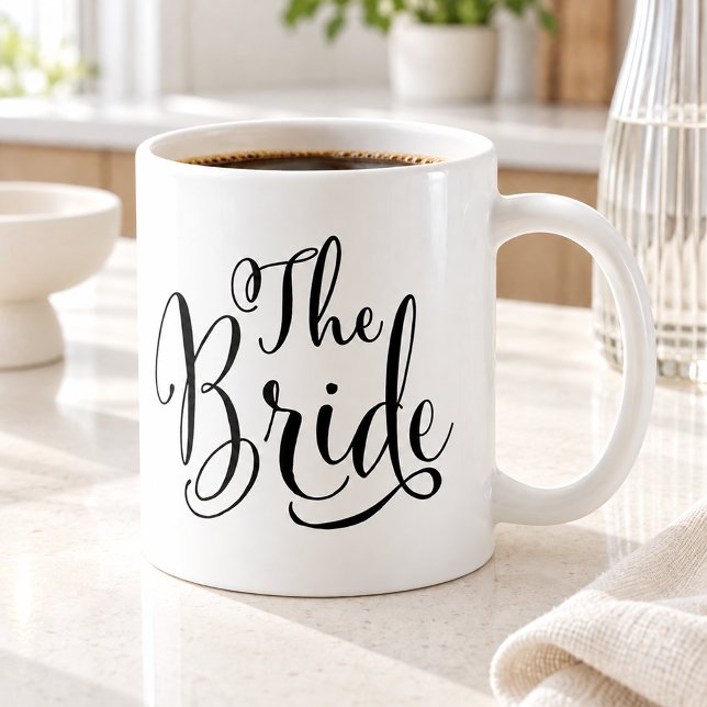 Elegant The Bride Calligraphy Wedding Coffee Mug (Creator Uploaded)