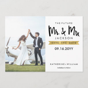 Elegant The Future Mr and Mrs Save The Date Card