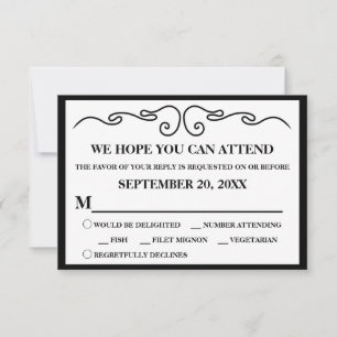 Elegant "The Kiss" RSVP Version 1 Card