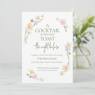 Elegant The Night Before Boho Wildflowers Wedding Holiday Card
