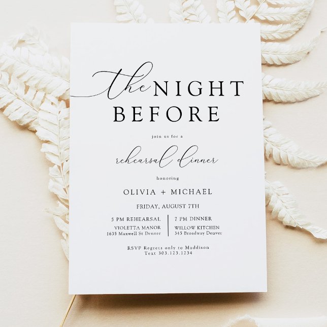 Elegant The Night Before Rehearsal Dinner Invitation (Creator Uploaded)