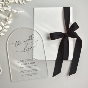 Elegant The Night Before Wedding Rehearsal Dinner Acrylic Invitations