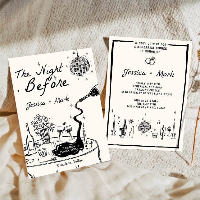 Elegant The Night Before Wedding Rehearsal Dinner Invitation (Creator Uploaded)