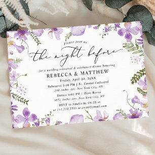 Elegant The Night Before Wedding Rehearsal Dinner Invitation