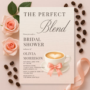 Elegant The Perfect Blend Coffee Bridal Shower Invitation