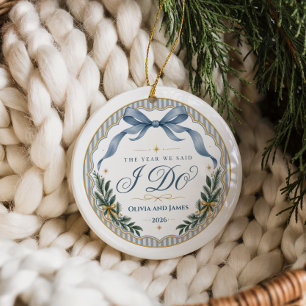 Elegant The Year We Said I Do Ceramic Tree Decoration