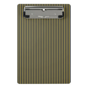 Elegant Thin Gold & Navy Blue Vertical Stripes Mini Clipboard