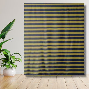 Elegant Thin Gold & Navy Blue Vertical Stripes Tapestry