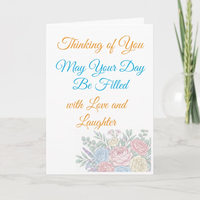 Elegant Thinking of You Greeting Card (Front)