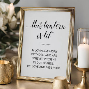Elegant This Lantern Is Lit Wedding Memorial Sign