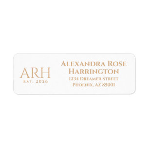 Elegant Three Letter Monogram Return Address