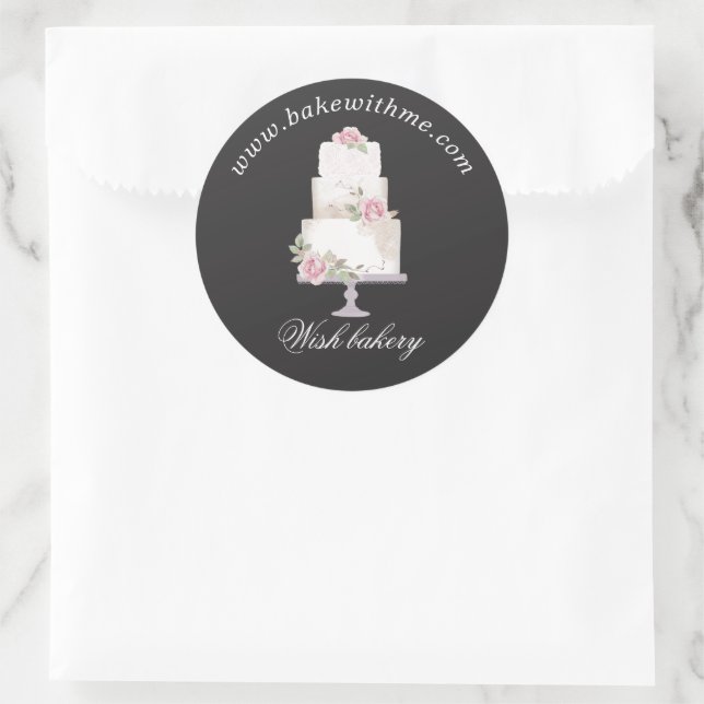 Elegant Three Tier Cake Bakery Product Sticker (Bag)