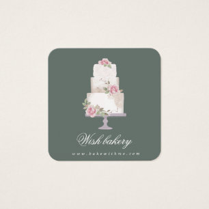 elegant three tier cake bakery profile card