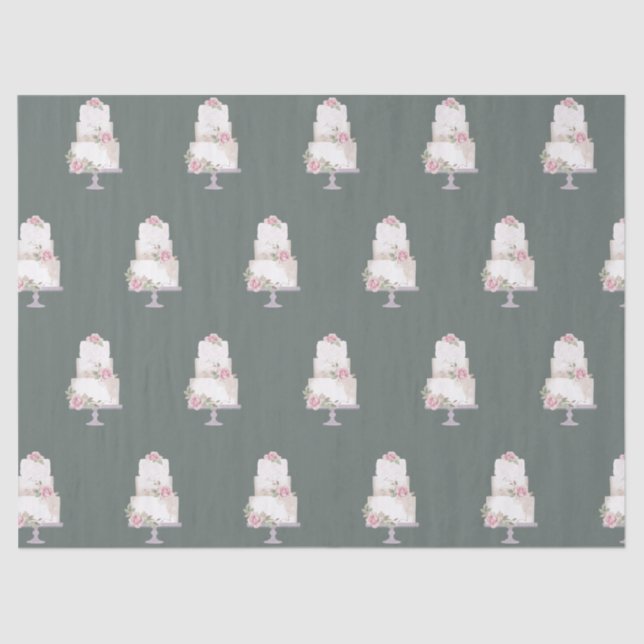 elegant three tier cake bakery tissue paper (Front)