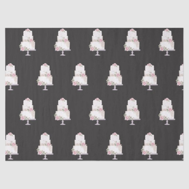 elegant three tier cake bakery tissue paper (Front)