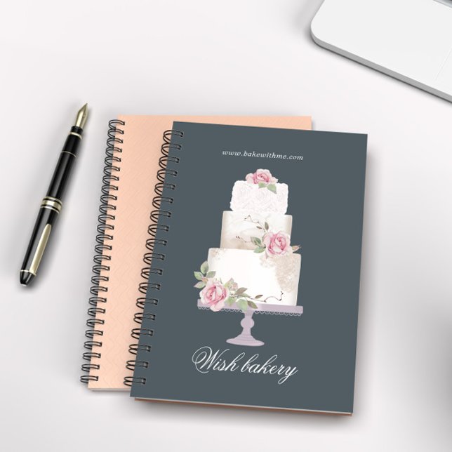 Elegant Three Tier Cake Monogram Bakery Notebook (Creator Uploaded)