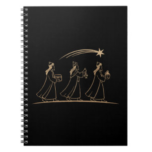 Elegant Three Wise Men Following Star Minimalist Notebook