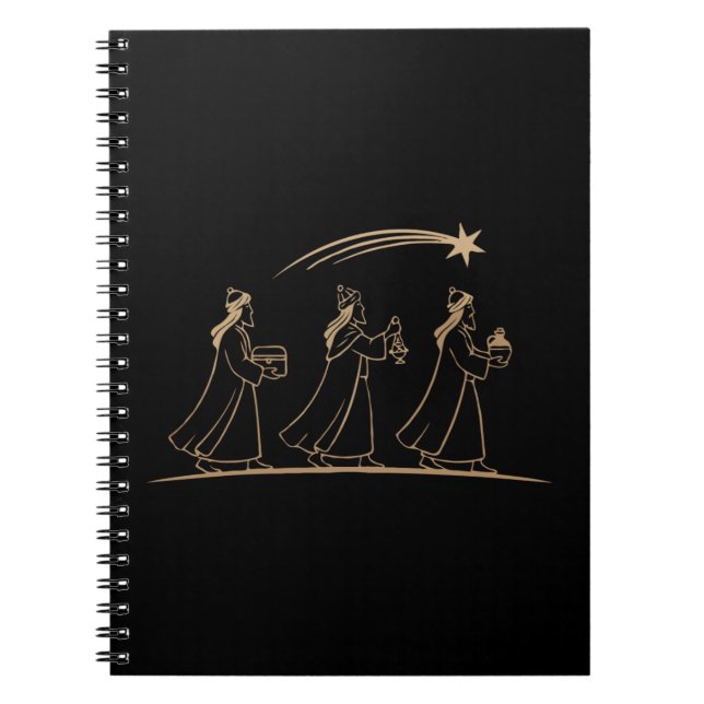 Elegant Three Wise Men Following Star | Minimalist Notebook (Front)
