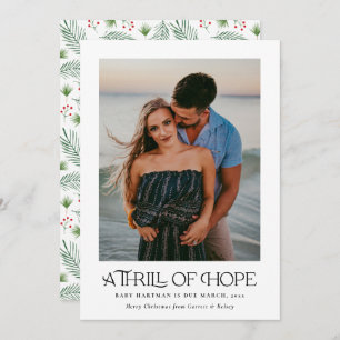 Elegant Thrill of Hope Announce Pregnancy Photo   Holiday Card