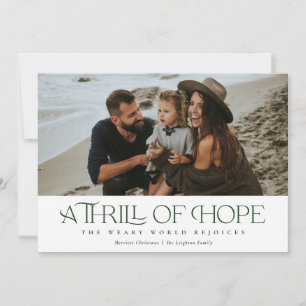 Elegant Thrill of Hope   Green Photo Christmas   Holiday Card