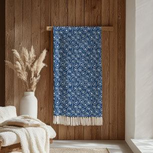 Elegant Throw Blanket Pastel Pink Navy Style